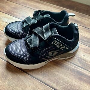 Skechers Kids Black and White Sneakers Size 12 Strap Light Up‎ Super Z
